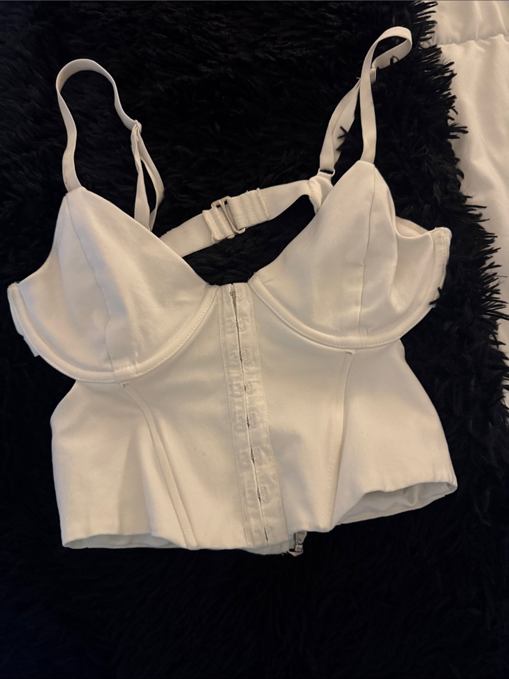 White Structured Bustier Crop Top - Women's
